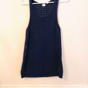 Knit tank top in navy